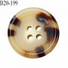 Bouton 20 mm couleur beige et marron marbré 4 trous diamètre 20 mm épaisseur 4 mm prix à l'unité