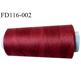 Destockage Cone 5000 m fil  polyester n°120 couleur bordeaux lie de vin longueur 5000 mètres  bobiné en France