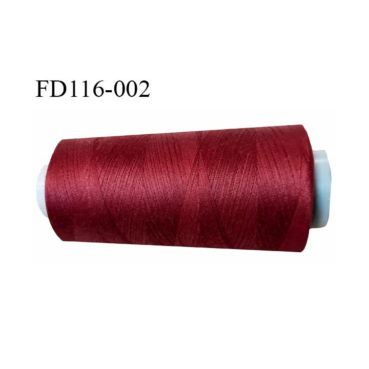 Destockage Cone 5000 m fil  polyester n°120 couleur bordeaux lie de vin longueur 5000 mètres  bobiné en France