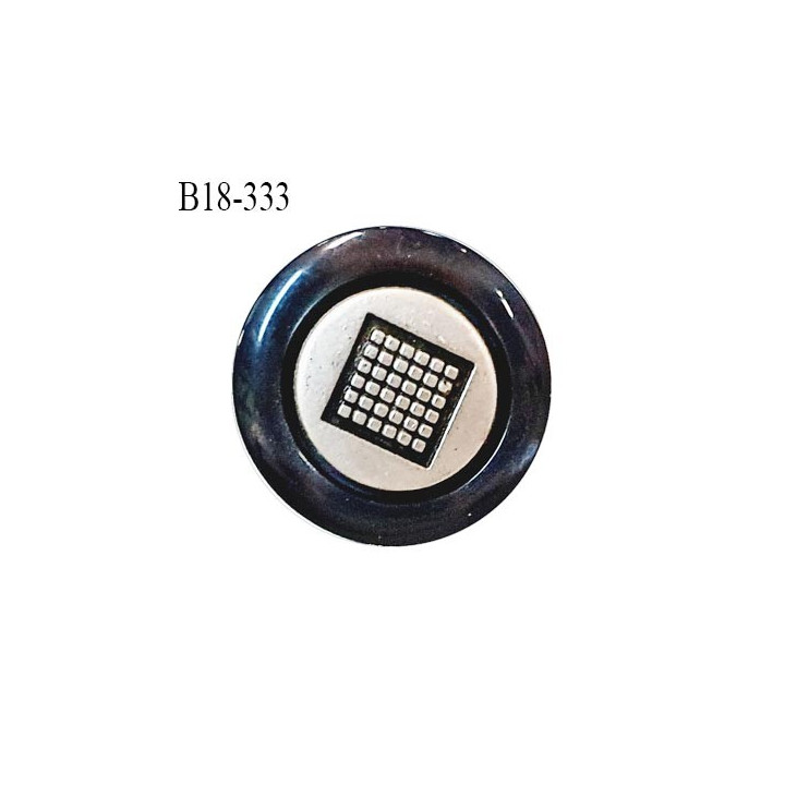 Bouton 18 mm couleur gris effet nacré avec centre couleur argent diamètre 18 mm prix à la pièce