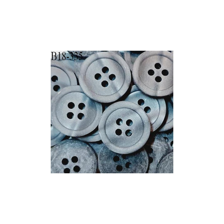 Bouton 18 mm pvc couleur gris 4 trous diamètre 18 mm épaisseur 3 mm prix à l'unité