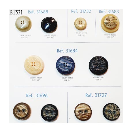 Plaque de 11 boutons pour création unique diamètre 22 à 34 mm prix pour la plaque entière