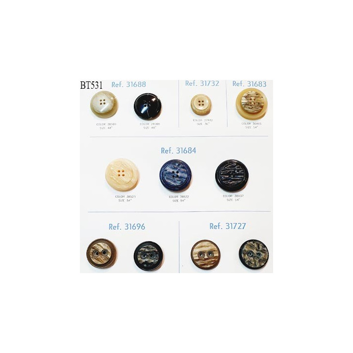 Plaque de 11 boutons pour création unique diamètre 22 à 34 mm prix pour la plaque entière