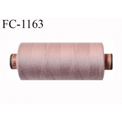 Bobine 1000 m fil Polyester n° 120 couleur vieux rose ou bois de rose clair longueur 1000 mètres grande marque