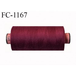 Bobine 1000 m fil Polyester n° 120 couleur bordeaux longueur 1000 mètres grande marque