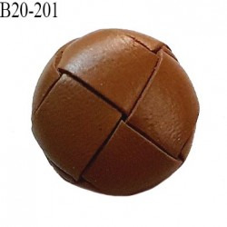 Bouton style cuir 20 mm couleur marron diamètre 20 mm accroche avec un anneau très haut de gamme prix à la pièce