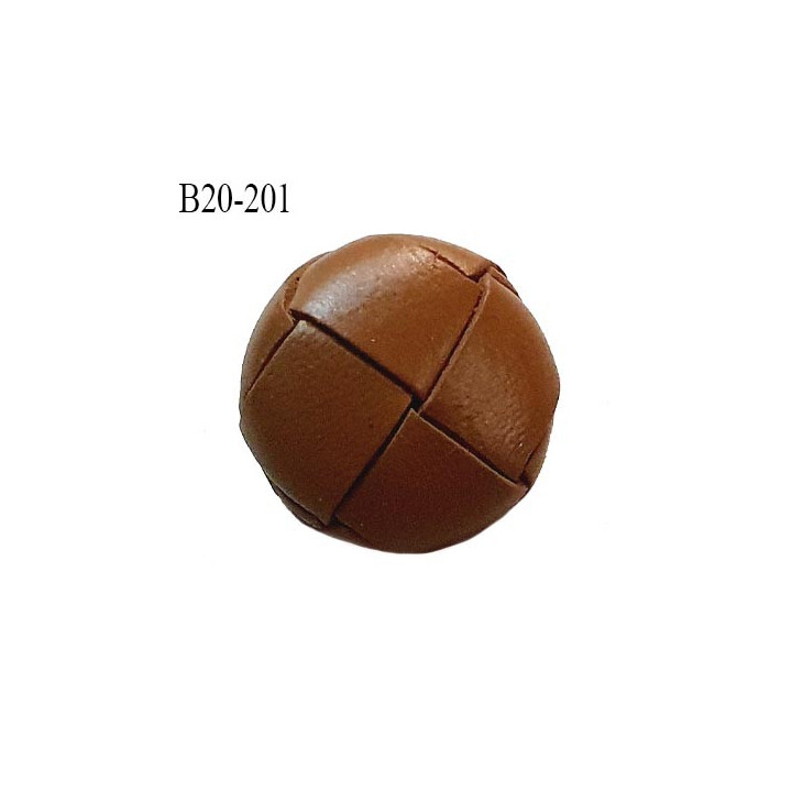 Bouton style cuir 20 mm couleur marron diamètre 20 mm accroche avec un anneau très haut de gamme prix à la pièce