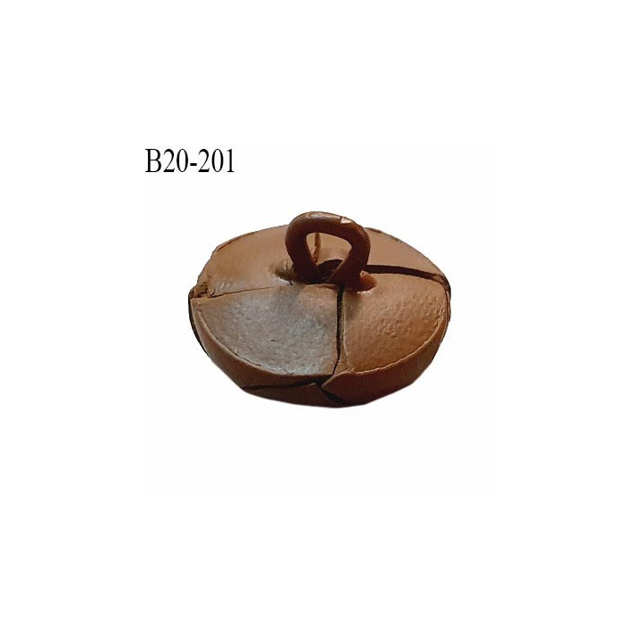 Bouton style cuir 20 mm couleur marron diamètre 20 mm accroche avec un anneau très haut de gamme prix à la pièce