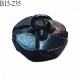 Bouton 15 mm style cuir couleur bleu foncé attache avec un anneau diamètre 15 mm bombé épaisseur 8 mm prix à la pièce