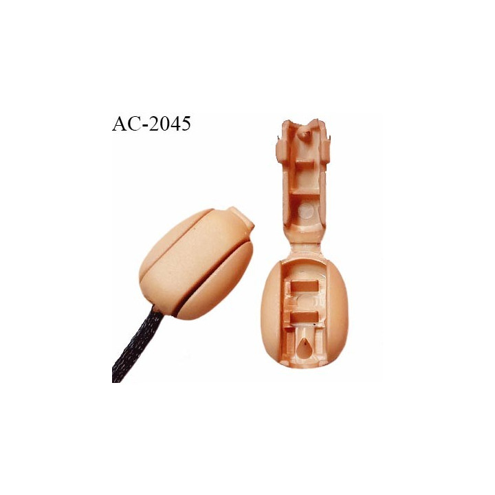 Embout cordon pliable couleur beige ou marron clair pour cordon 3 mm prix à l'unité