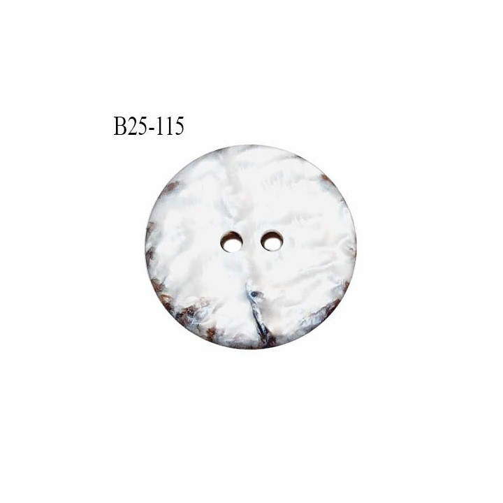 Bouton nacré 25 mm 2 trous diamètre 25 mm épaisseur 3 mm prix à l'unité