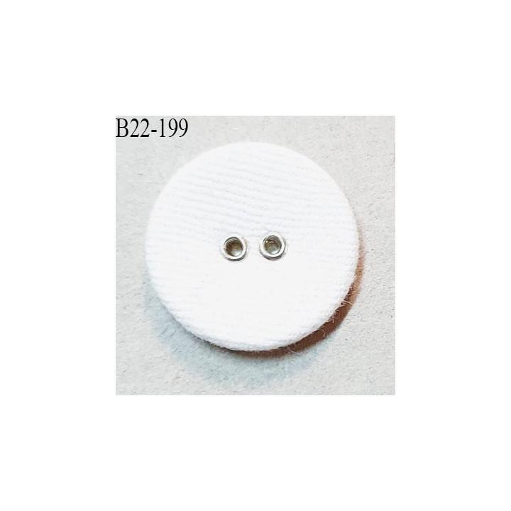 Bouton 22 mm recouvert de tissu couleur naturel 2 trous diamètre 22 mm épaisseur 4 mm prix à la pièce