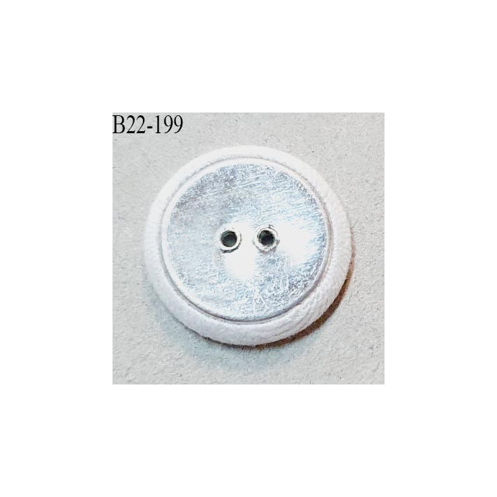 Bouton 22 mm recouvert de tissu couleur naturel 2 trous diamètre 22 mm épaisseur 4 mm prix à la pièce