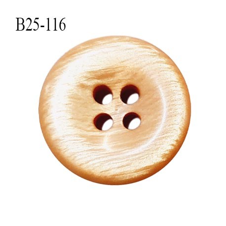 Bouton 25 mm pvc couleur caramel doré 4 trous diamètre 25 mm épaisseur 5 mm prix à l'unité