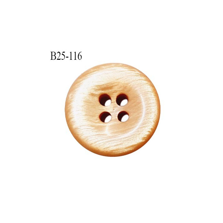 Bouton 25 mm pvc couleur caramel doré 4 trous diamètre 25 mm épaisseur 5 mm prix à l'unité