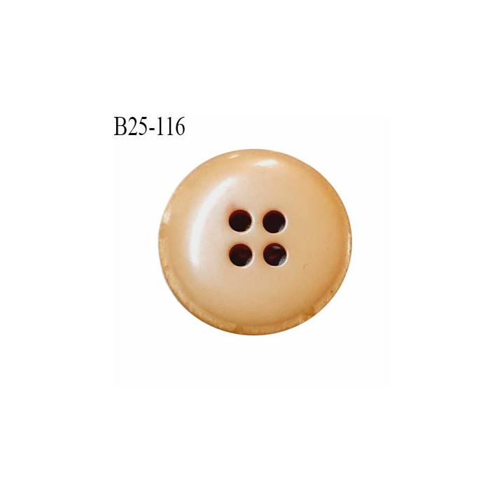 Bouton 25 mm pvc couleur caramel doré 4 trous diamètre 25 mm épaisseur 5 mm prix à l'unité