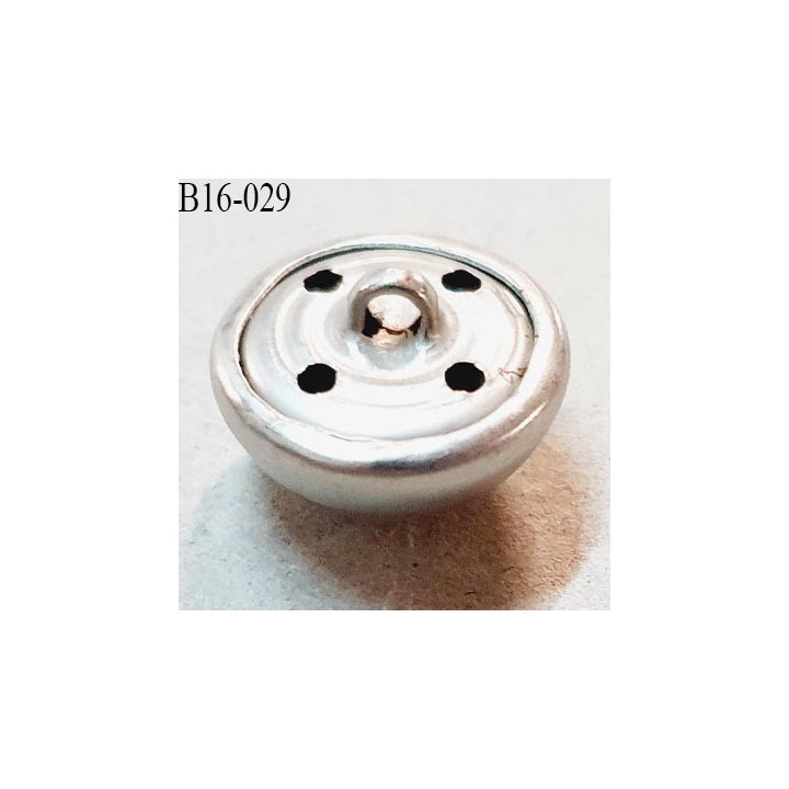 Bouton bombé 16 mm couleur chrome accroche avec un anneau épaisseur 1 cm diamètre 16 mm prix à la pièce