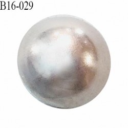 Bouton bombé 16 mm couleur chrome accroche avec un anneau épaisseur 1 cm diamètre 16 mm prix à la pièce