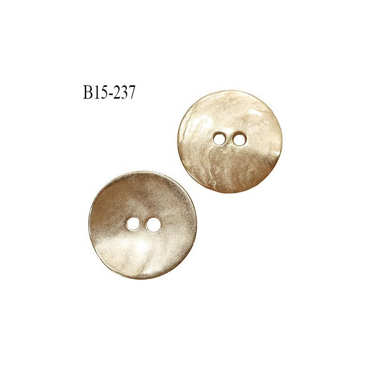 Bouton 15 mm en métal doré 2 trous diamètre 15 mm épaisseur 1.5 mm prix à l'unité