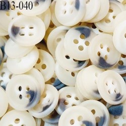 Bouton 13 mm couleur beige 4 trous diamètre 13 mm épaisseur 3 mm prix à la pièce