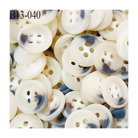 Bouton 13 mm couleur beige 4 trous diamètre 13 mm épaisseur 3 mm prix à la pièce