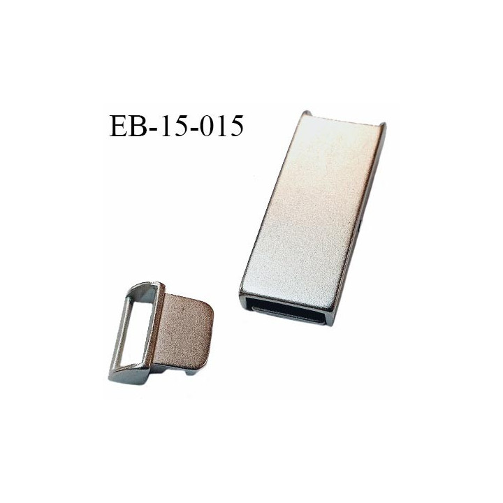 Boucle de ceinture couleur chrome pour élastiques et sangles de 15 mm maximum largeur du passage intérieur 16 mm prix à l'unité