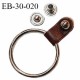 Brandebourg pression anneau couleur argent et attache effet cuir marron diamètre intérieur de l'anneau 29 mm prix à l'unité