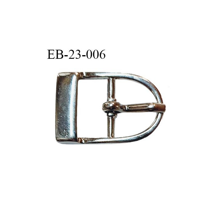 Boucle métal couleur argent largeur extérieure 23 mm largeur intérieure 19 mm hauteur totale 35 mm prix à la pièce