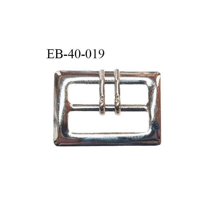 Boucle 40 mm métal couleur chrome vieilli largeur intérieure 40 mm largeur extérieure 55 mm prix à la pièce