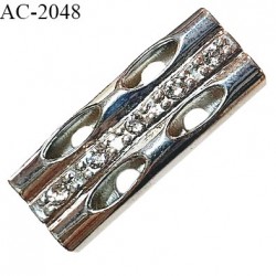 Accessoire décor ornement en métal avec 2 passages pour cordon ou élastique de 3 mm de diamètre prix à l'unité