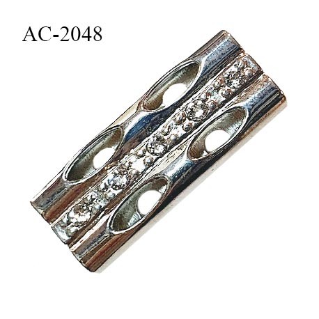 Accessoire décor ornement en métal avec 2 passages pour cordon ou élastique de 3 mm de diamètre prix à l'unité