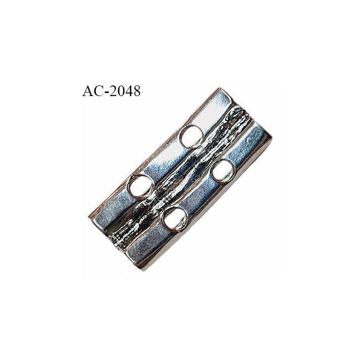 Accessoire décor ornement en métal avec 2 passages pour cordon ou élastique de 3 mm de diamètre prix à l'unité