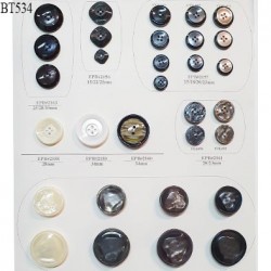 Plaque de 31 boutons pour création unique diamètre 15 à 37 mm prix pour la plaque entière