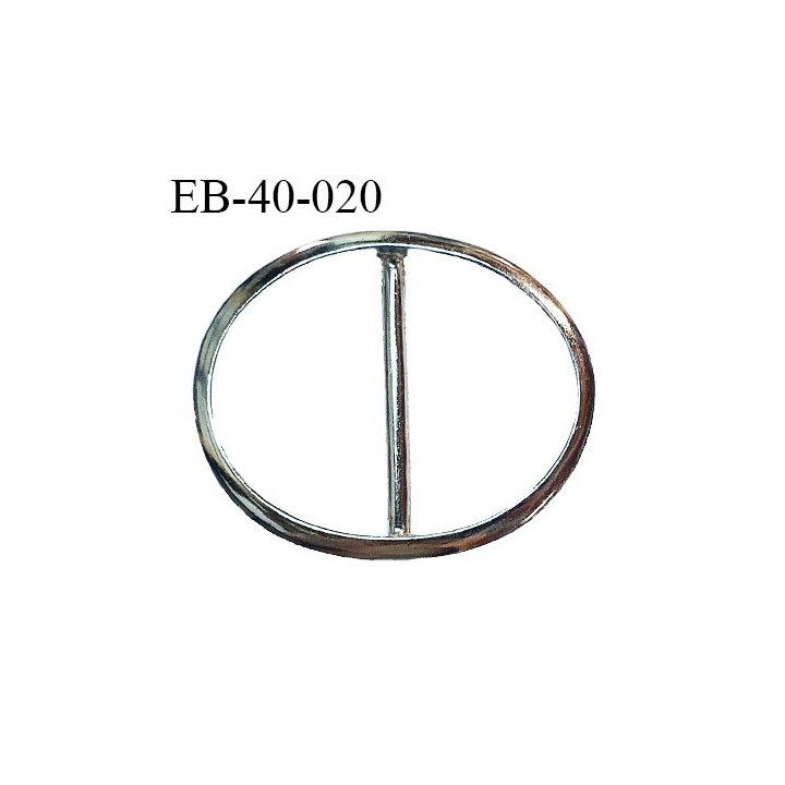 Boucle 40 mm en métal couleur chrome largeur intérieure 40 mm largeur extérieure 47 mm hauteur 57 mm prix à l'unité