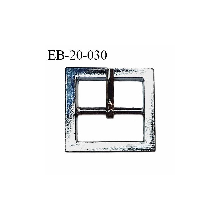 Boucle 20 mm métal couleur chrome largeur extérieur 28 mm largeur intérieure 20 mm hauteur 28 mm prix à la pièce