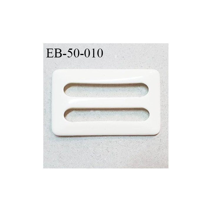 Boucle 50 mm en pvc couleur écru brillant largeur intérieure 50 mm largeur extérieure 65 mm hauteur 40 mm prix à l'unité