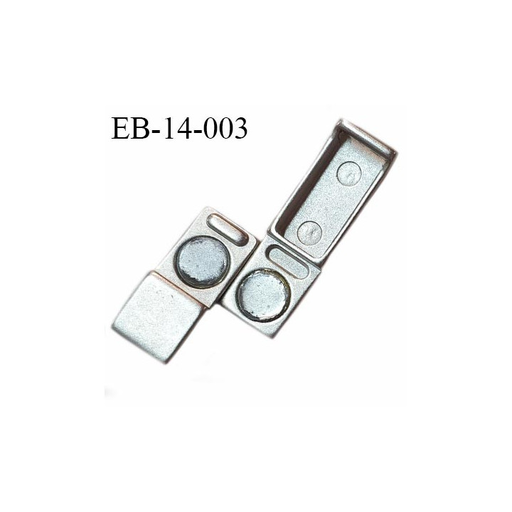Boucle de ceinture aimanté couleur chrome pour élastiques et sangles de 10 mm maximum  prix à l'unité