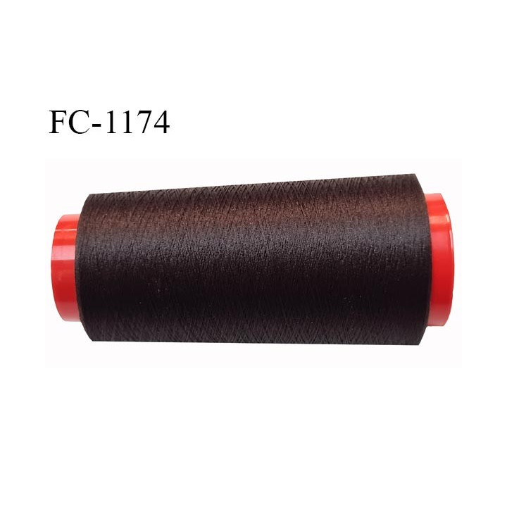Cone 5000 m fil mousse polyester n°120 couleur marron longueur 5000 mètres bobiné en France