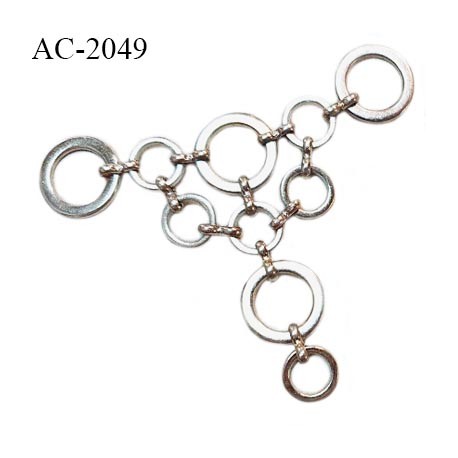 Accessoire décor ornement en métal couleur argent largeur 85 mm hauteur 65 mm prix à la pièce