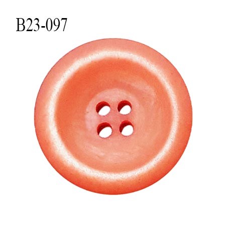 Bouton 23 mm couleur corail 4 trous diamètre 23 mm épaisseur 4 mm prix à l'unité