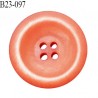 Bouton 23 mm couleur corail 4 trous diamètre 23 mm épaisseur 4 mm prix à l'unité