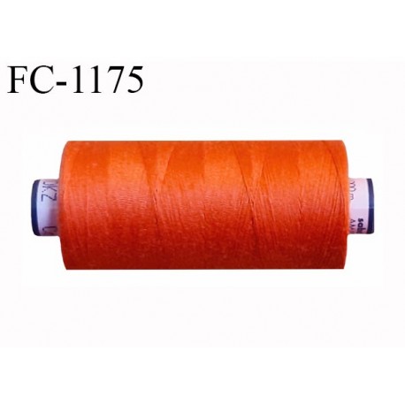 Bobine 1000 m fil Polyester n° 120 couleur orange longueur 1000 mètres grande marque