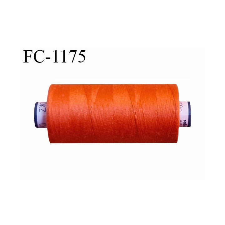 Bobine 1000 m fil Polyester n° 120 couleur orange longueur 1000 mètres grande marque