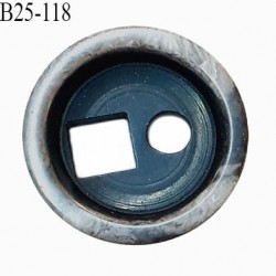 Bouton 25 mm pvc couleur noir avec contour effet marbre 2 trous diamètre 25 mm épaisseur 6 mm prix à l'unité
