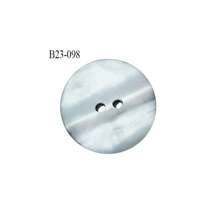 Bouton 23 mm style nacre grise 2 trous diamètre 23 mm épaisseur 4 mm prix à l'unité