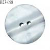 Bouton 23 mm style nacre grise 2 trous diamètre 23 mm épaisseur 4 mm prix à l'unité