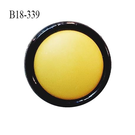 Bouton 18 mm couleur noir et jaune diamètre 18 mm épaisseur 5 mm accroche avec un anneau prix à la pièce