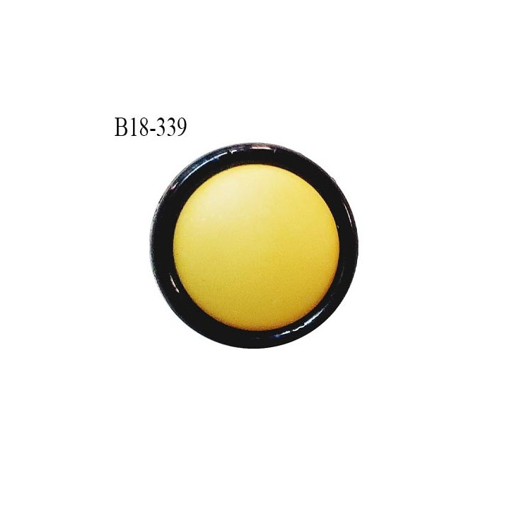 Bouton 18 mm couleur noir et jaune diamètre 18 mm épaisseur 5 mm accroche avec un anneau prix à la pièce