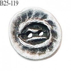 Bouton 25 mm en métal vieilli 2 trous diamètre 25 mm épaisseur 2 mm prix à l'unité