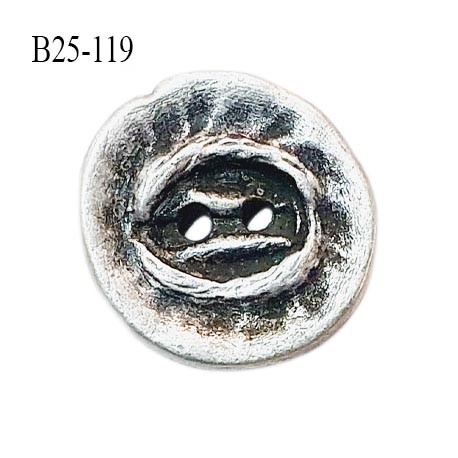 Bouton 25 mm en métal vieilli 2 trous diamètre 25 mm épaisseur 2 mm prix à l'unité